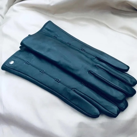 NWOT - CR Genuine Leather Gloves with Top Stitched Accents - Picture 10 of 11